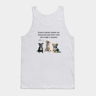 Experts agree cheese tax should be paid every time the fridge is open - funny watercolour dog design Tank Top